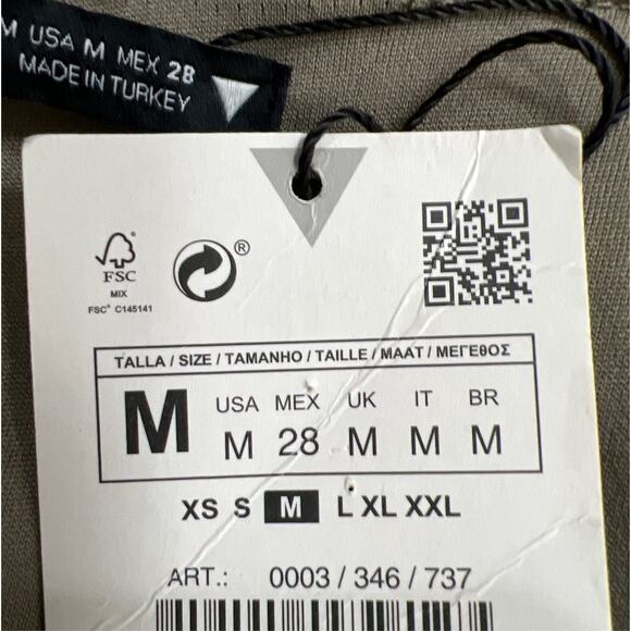 Zara Womens Sweetheart Neckline A-Line Mini Dress Size M Long Sleeve With Slit - Picture 9 of 10